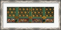 Framed Paintings on the door of a Buddhist temple, Kayasan Mountains, Haeinsa Temple, Gyeongsang Province, South Korea
