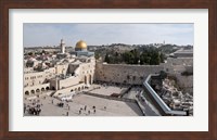 Framed Tourists praying at the Wailing Wall in Jerusalem, Israel