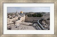 Framed Tourists praying at the Wailing Wall in Jerusalem, Israel