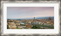 Framed Buildings in a city, Ponte Vecchio, Arno River, Duomo Santa Maria Del Fiore, Florence, Italy