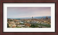 Framed Buildings in a city, Ponte Vecchio, Arno River, Duomo Santa Maria Del Fiore, Florence, Italy