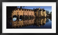 Framed Reflection of a castle in a river, Chateau De Chenonceau, Indre-Et-Loire, Loire Valley, Loire River, Region Centre, France