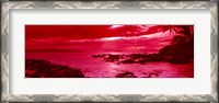 Framed Red Sunset over the coast, Makena Beach, Maui, Hawaii