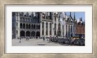 Framed Tourists at a market, Bruges, West Flanders, Belgium