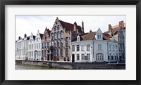 Framed Houses along a canal, Bruges, West Flanders, Belgium