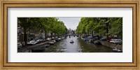 Framed Boats in a canal, Amsterdam, Netherlands