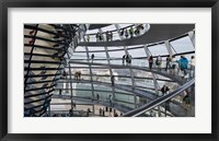 Framed Tourists near the mirrored cone at the center of the dome, Reichstag Dome, The Reichstag, Berlin, Germany