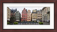 Framed Benches at a small public square, Stortorget, Gamla Stan, Stockholm, Sweden