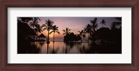 Framed Sunset over hotel pool, Lombok, West Nusa Tenggara, Indonesia