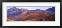 Framed Volcanic landscape with mountains in the background, Maui, Hawaii