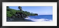 Framed Tide on the beach, Black Sand Beach, Hana Highway, Waianapanapa State Park, Maui, Hawaii, USA