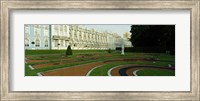 Framed Formal garden in front of the palace, Catherine Palace, Tsarskoye Selo, St. Petersburg, Russia