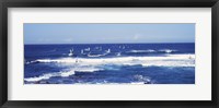 Framed Tourists windsurfing, Hookipa Beach Park, Maui, Hawaii