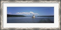 Framed Lighthouse at a river, Esopus Meadows Lighthouse, Hudson River, New York State, USA