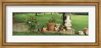Framed Wine grapes and foods of Chianti Region of Tuscany at private estate, Italy