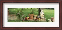 Framed Wine grapes and foods of Chianti Region of Tuscany at private estate, Italy