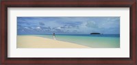 Framed Woman in distance on sandbar, Aitutaki, Cook Islands