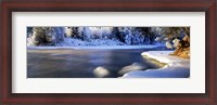 Framed Dal River in winter, Dalarna Province, Sweden