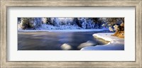 Framed Dal River in winter, Dalarna Province, Sweden