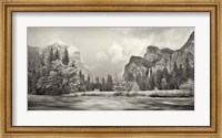 Framed River flowing through a forest, Merced River, Yosemite Valley, Yosemite National Park, California, USA