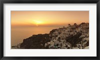 Framed Village on a cliff, Oia, Santorini, Cyclades Islands, Greece