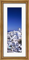 Framed Aerial view of houses in a town, Oia, Santorini, Cyclades Islands, Greece