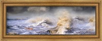 Framed Small boat in storm