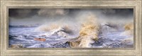Framed Small boat in storm