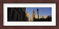 Framed Government building with a clock tower, Big Ben, Houses Of Parliament, City Of Westminster, London, England