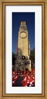 Framed Cenotaph and wreaths, Whitehall, Westminster, London, England