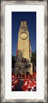 Framed Cenotaph and wreaths, Whitehall, Westminster, London, England