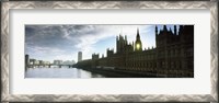 Framed Houses of Parliament at the waterfront, Thames River, London, England