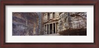 Framed Treasury through the rocks, Wadi Musa, Petra, Jordan
