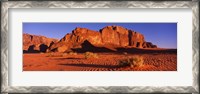 Framed Rock formations in a desert, Jebel Um Ishrin, Wadi Rum, Jordan