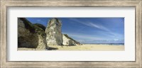 Framed Rock formations on the beach, White Rock Bay, Portrush, County Antrim, Northern Ireland
