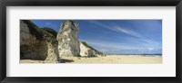 Framed Rock formations on the beach, White Rock Bay, Portrush, County Antrim, Northern Ireland