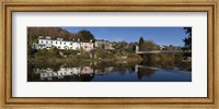 Framed Riverside Houses and Daly's Bridge over the River Lee at the Mardyke,Cork City, Ireland
