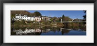 Framed Riverside Houses and Daly's Bridge over the River Lee at the Mardyke,Cork City, Ireland