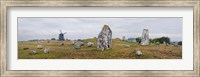 Framed Viking burial site and wooden windmill, Gettlinge, Oland, Sweden