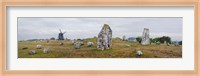 Framed Viking burial site and wooden windmill, Gettlinge, Oland, Sweden