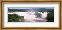 Framed Aerial view of the Iguacu Falls, Brazil