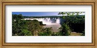 Framed Floodwaters cascading into the river at Iguacu Falls, Brazil