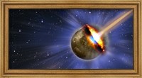 Framed Comet hitting earth
