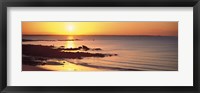 Framed Sunrise over the beach, Beg Meil, Finistere, Brittany, France