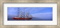 Framed Tall red ship in Baie De Douarnenez, Brittany, France