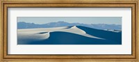 Framed White sand dunes with mountains in the background, White Sands National Monument, New Mexico, USA