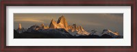 Framed Mountains at sunset, Mt Fitzroy, Cerro Torre, Argentine Glaciers National Park, Argentina
