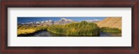 Framed Owens River flowing in front of mountains, Californian Sierra Nevada, Bishop, California, USA