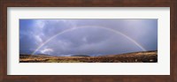 Framed Rainbow above Fernworthy Forest, Dartmoor, Devon, England