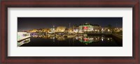Framed Buildings lit up at night, Inner Harbour, Victoria, British Columbia, Canada 2011